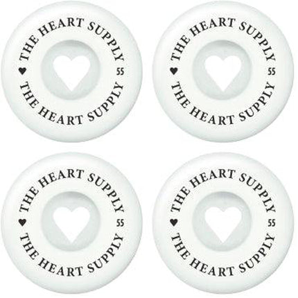 Heart Supply Clean Heart 99A Skateboard Hjul 4-Pak - White/Black-ScootWorld.dk