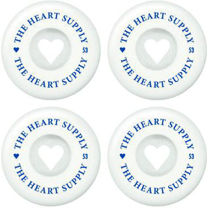 Heart Supply Clean Heart 99A Skateboard Hjul 4-Pak - White/Blue-ScootWorld.dk