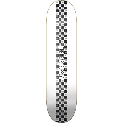 Heart Supply Check Stripe Skateboard Deck - White-ScootWorld.dk