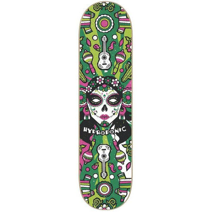 Hydroponic Mexican Skull 2.0 Skateboard Deck - Green Catrina-ScootWorld.dk