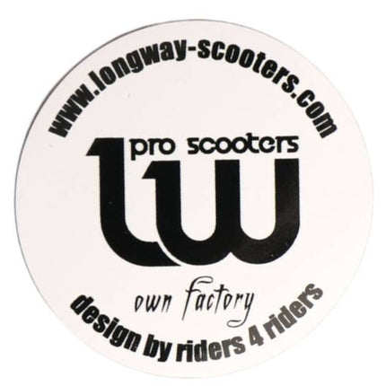Longway Logo Klistermærke Til Løbehjul - Hvid-ScootWorld.dk