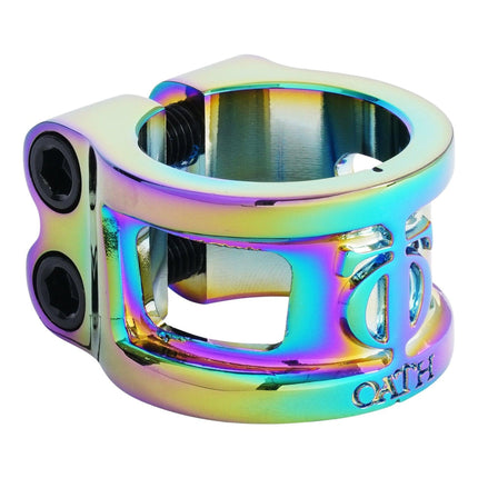 Oath Cage V2 Alloy 2 Bolt Double Clamp Til Løbehjul - Rainbow-ScootWorld.dk