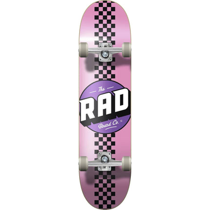 RAD Checker Stripe Komplet Skateboard - Pink/Black-ScootWorld.dk
