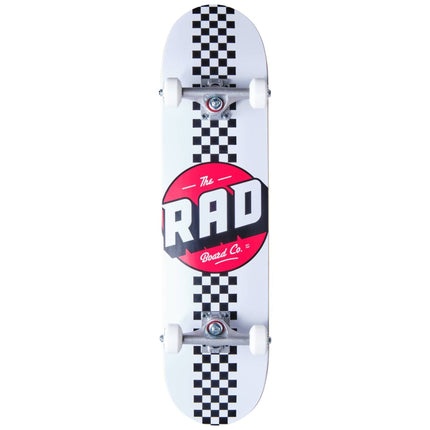 RAD Checker Stripe Komplet Skateboard - White-ScootWorld.dk