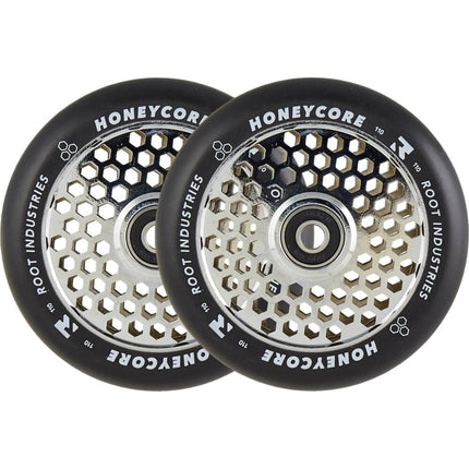 Root Honeycore 110mm Hjul Til Løbehjul 2-pak - Chrome-ScootWorld.dk