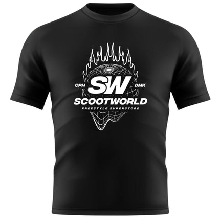 ScootWorld Fire Globe Tshirt - Black-ScootWorld.dk