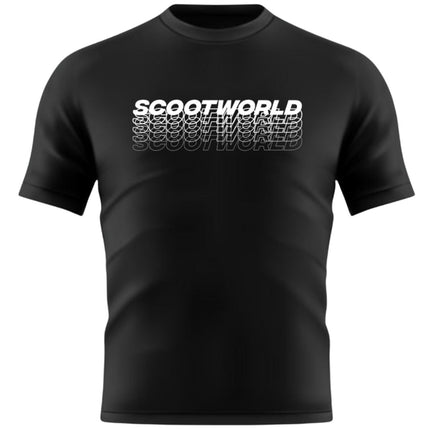 ScootWorld Repeat Logo Tshirt - Black-ScootWorld.dk