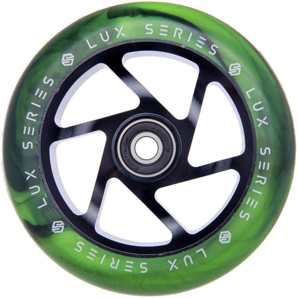 Striker Lux Spoked 110mm Hjul til Løbehjul - Black/Lime-ScootWorld.dk