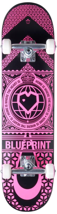 Blueprint Home Heart Komplet Skateboard - Black/Pink-ScootWorld.dk