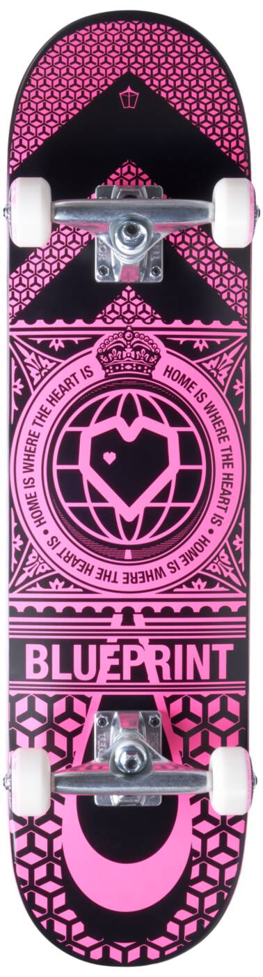 Blueprint Home Heart Komplet Skateboard - Black/Pink-ScootWorld.dk