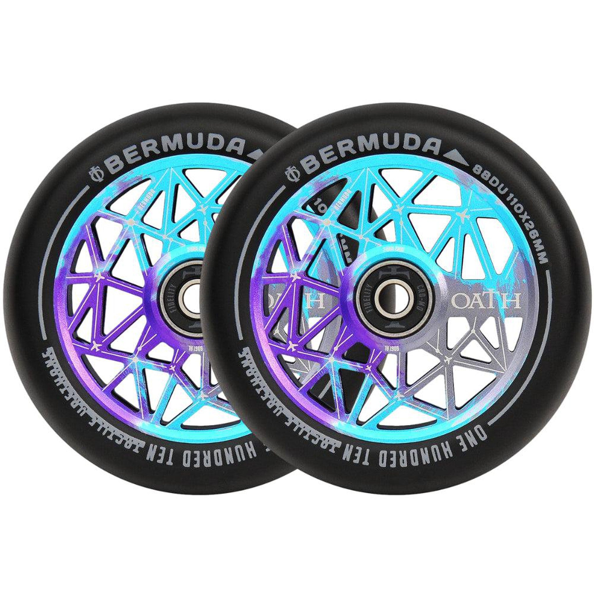 Oath Bermuda 110MM Hjul Til Løbehjul 2-Pak - Blue/Purple-ScootWorld.dk