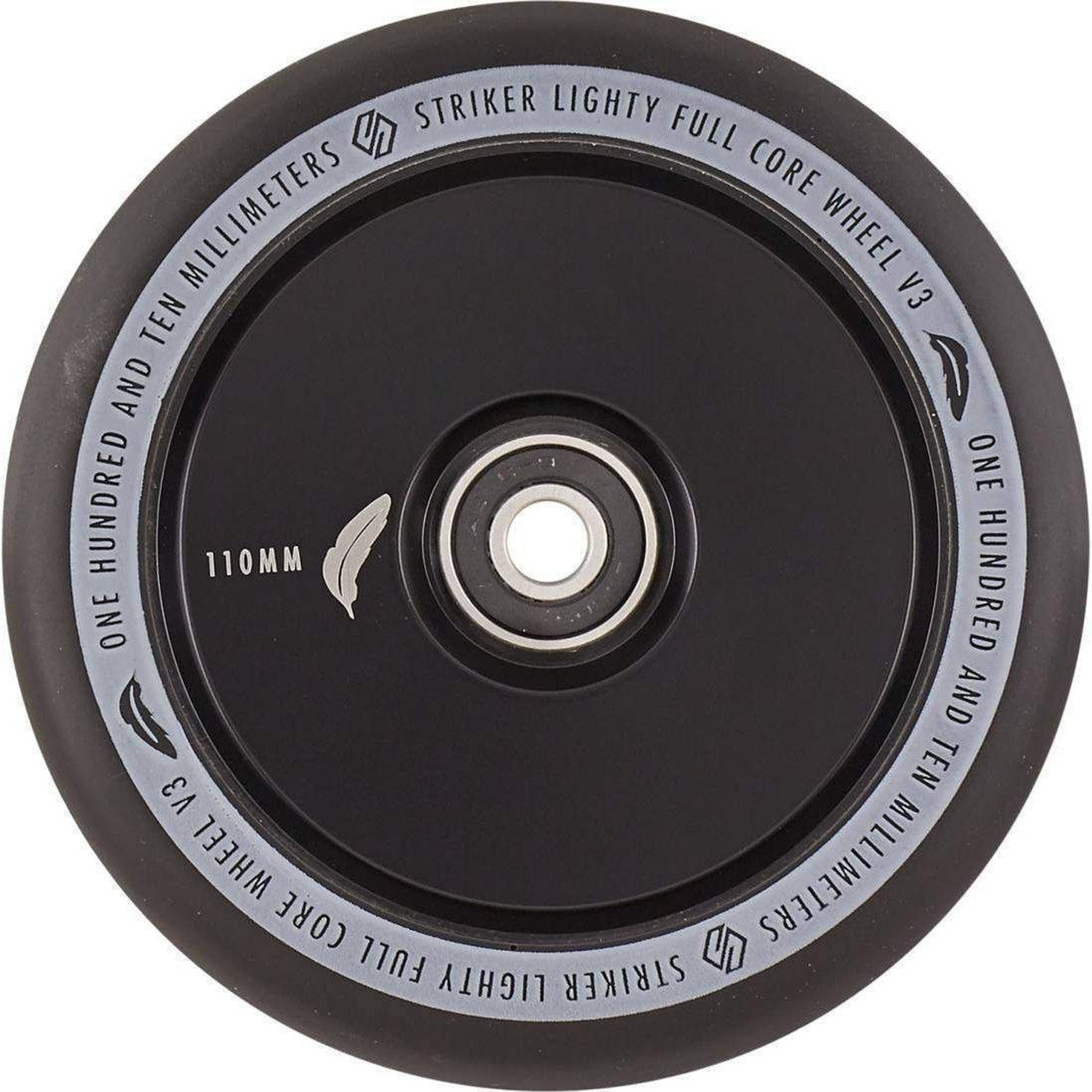 Striker Lighty Fullcore V3 Sort PU 110mm Hjul Til Løbehjul - Black-ScootWorld.dk