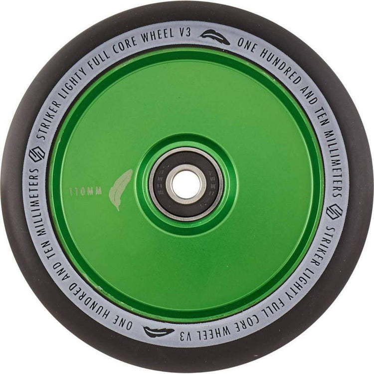 Striker Lighty Fullcore V3 Sort PU 110mm Hjul Til Løbehjul - Green-ScootWorld.dk