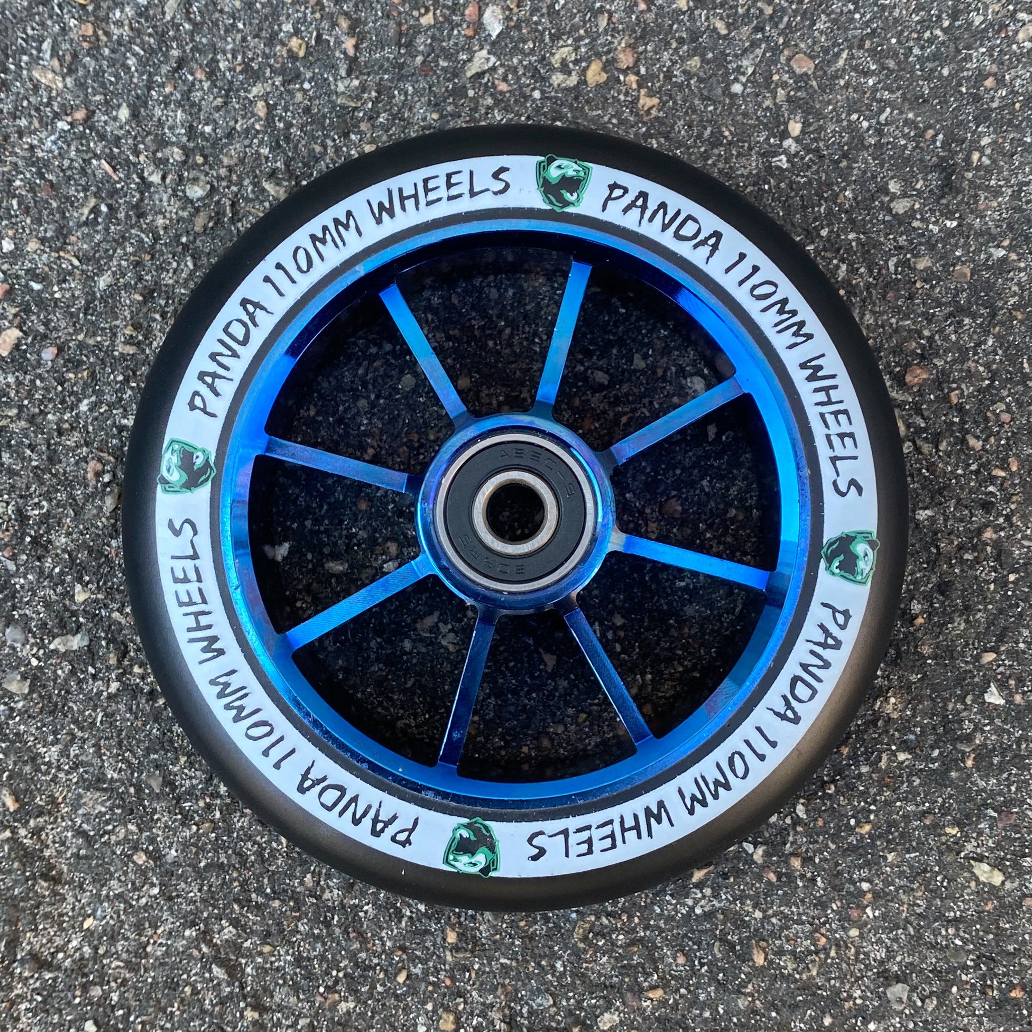 Panda Spoked V2 110mm Hjul Til Løbehjul - Blue Chrome-ScootWorld.dk